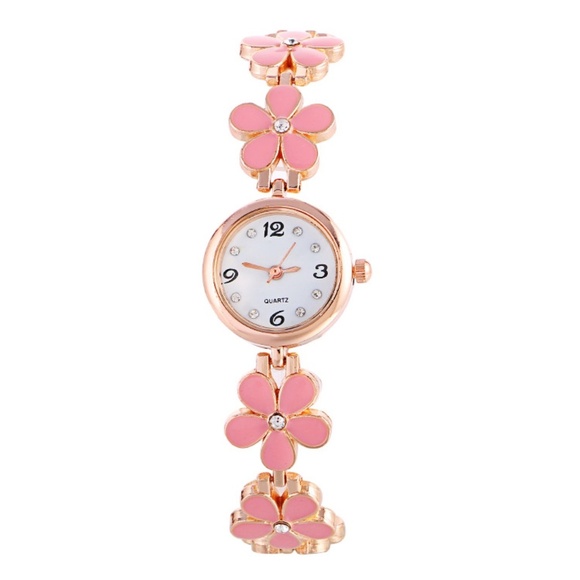 **BOLSENA* Pink Flower Shaped Quartz Fashion Watch - Picture 1 of 4